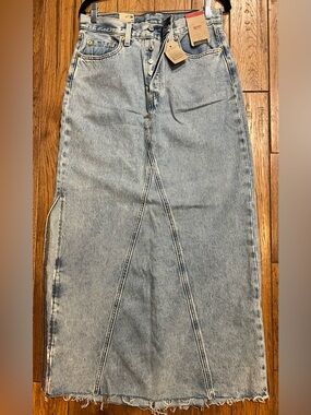 Levi's Icon Long Light Blue Denim Jean Skirt Multiple Sizes